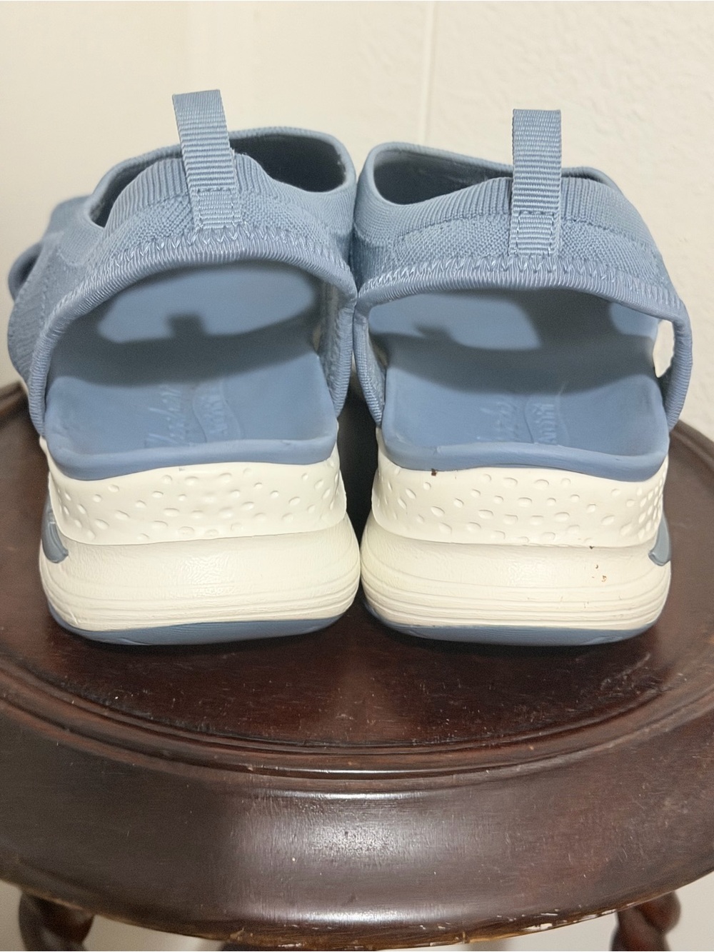 Women's Lightweight Knit Slingback Sandal in Dusty Blue - Picture 7 of 11